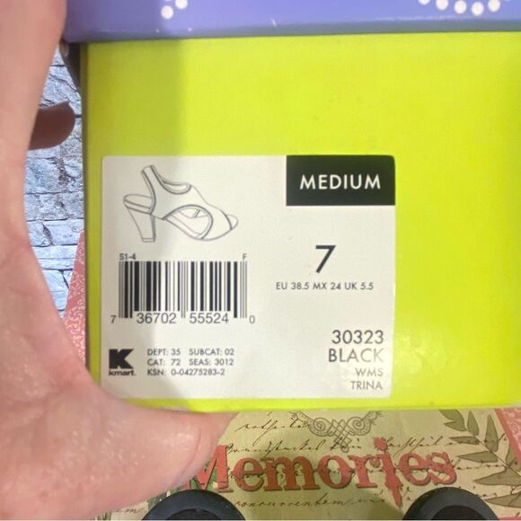 Airstep Sling Back Black Kitten Heels Cushioned Insole Women Size 7 Original Box - Picture 8 of 9